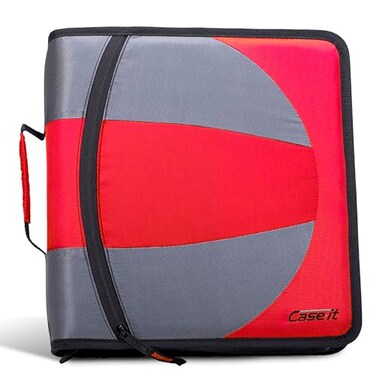 Case it Case-It Dual Binder 1.5" D-Rings 600-Sheet Dual-101 Fire Engine Red