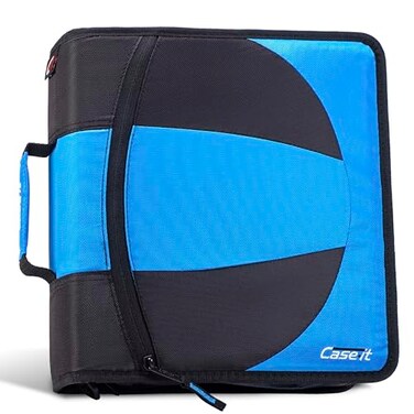 Case it Case-It Dual Binder Two 1.5" D-Rings 600-Sheet Dual-101 Denim Blue