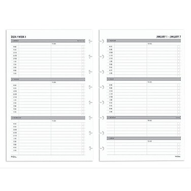 Tul Discbound Weekly Planner Refill Pages, Junior Size
