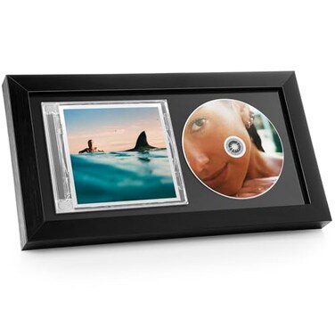 Dunkive 1 PC 7.4x13.7 Cd Display Frame with Mat, Black