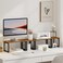 Honiter 2 Sets Desk Shelf, Desktop Organizer Shelf, 2 Tier Independent Stackable Desktop Shelves, Desktop Office Storage Rack Display Shelf