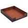 Rhcsz Pu Leather 1-Layer Stackable Office File Document Tray Case Rack Paper Letter Tray Desk File Document Organizer Holder (Coffee)