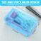 Fainne 24 Pack Clear Plastic Pencil Box, Light Pink, Light Blue, Mint Green