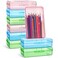 Fainne 24 Pack Clear Plastic Pencil Box, Light Pink, Light Blue, Mint Green