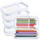 Sanwuta 4 Pcs Clear Hard Shell Zipper Case Plastic Case, White