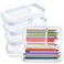 Sanwuta 4 Pcs Clear Hard Shell Zipper Case Plastic Case, White