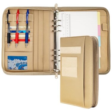 Vepkoit Military Padfolio Ring Binder Army Notebook Cover Refillable Planner Binder