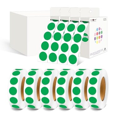 Parlaim 10000PCS Green Dot Sticker, 1/2 Inch Round Circle Label 10 Rolls Permanent