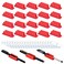 SameTech 20 Pack Adhesive Silicone Pen Holders, Red Stick-on Pencil and Marker Clips