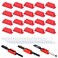 SameTech 20 Pack Adhesive Silicone Pen Holders, Red Stick-on Pencil and Marker Clips