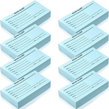 Kosiz 2000 Raffle Ticket Sheet 8 Pad 5.24" X 2.76" Entry Form, Light Blue