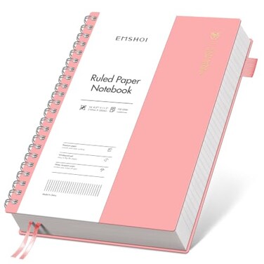 Emshoi Lined Spiral Journal Notebook, 300 Pages, A4 Size (8.2'' X 11.2'')