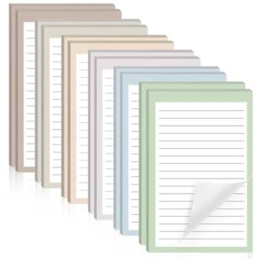 Utron 12 Pack Lined Sticky Notes, 4X6 in Post Sticky Notes with Lines, 6 Different Colour Sticky Note Pads for Office, School, Home Desks and More