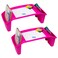 Mind Reader Kids Lap Desk, Portable Activity Tray with Side Storage, Stackable Plastic Desk for Drawing, Snacks, Study, Set of 2, Pink