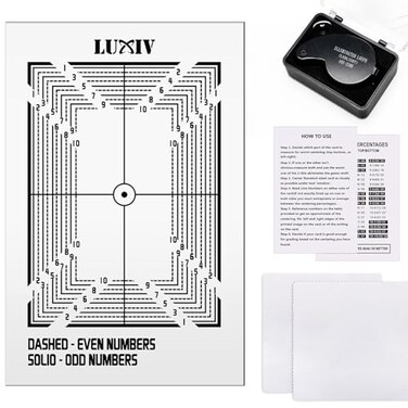Luxiv Card Grading Centering Tool Kit with 30X Magnifier, 2P Clean Cloth