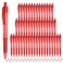 Deegtran Pens Bulk, 50 Pack No Bleed Red Ink Click Pens with Soft Grip, Wholesale Retractable Ballpoint Pens for Office School, Medium Point Smooth 1.0MM