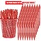 Deegtran Pens Bulk, 50 Pack No Bleed Red Ink Click Pens with Soft Grip, Wholesale Retractable Ballpoint Pens for Office School, Medium Point Smooth 1.0MM
