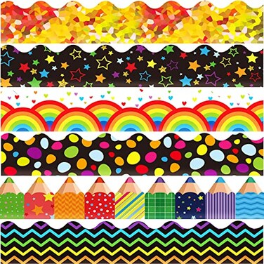 Geyee 84 Pcs 83 Ft Classroom Bulletin Board Borders, Pretty Style