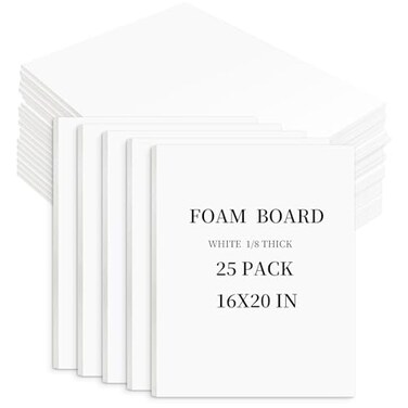 Golden State Art 16X20 White Foam Core Boards 1/8" Thick 25 Pack