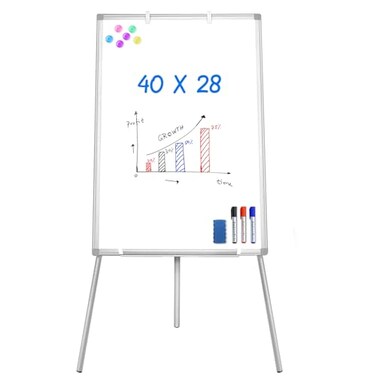 Maxtek Easel Whiteboard 40 X 28 in, Stand Tripod with Height Adjustable