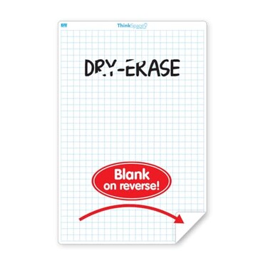 EAI Education Thinkspace Double-Sided Dry-Erase Poster Board Sheets: 1" Grid, 23" X 36" - 25 Sheets