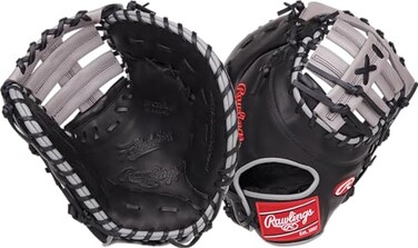 Rawlings Foundation First Base Mitt Left Hand Throw 12.5" - Single-Post Double-Bar Web Black/Grey