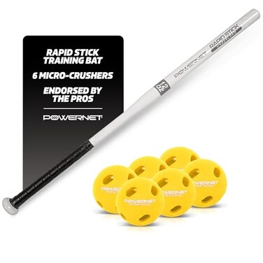 PowerNet Underload Training Baseball Bat Set (Bat + 12 Micro Crusher Balls)