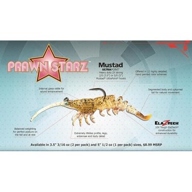 Z-Man Prawn Starz Soft Plastic Prawn - 3.5 Inch - Glow Chartreuse