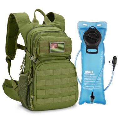 Cvlife Hydration Hiking Water Backpack with 3L Water Bladder Green