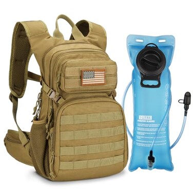 Cvlife Hydration Hiking Water Backpack with 3L Water Bladder Khaki