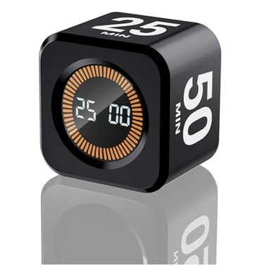 EooCoo Rotating Productivity Timer 5/25/10/50, Desk Flip Timer, Adhd Tools