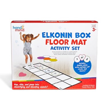 Hand2Mind Elkonin Box Floor Mat Activity Set, Phonemic Awareness, Ages 3+