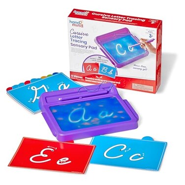 Hand2Mind Cursive Letter Tracing Sensory Pad, Tracing Board, Ages 3+