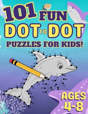 Majosta 101 Fun Dot-to-dot Puzzles for Kids Ages 4-8: Educational Dot to Dot Activity Book for Focus, Number Recognition, and Learning (Dot to Dot Books for Children)