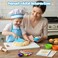 LovesTown 32PCS Kids Baking Set, Chef Hat &amp; Apron with Cooking Tools, Blue