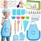 LovesTown 32PCS Kids Baking Set, Chef Hat &amp; Apron with Cooking Tools, Blue