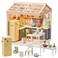 Qudify Miniature Kitchen Diy House Kit, 1:24 Scale Cooking Room Set