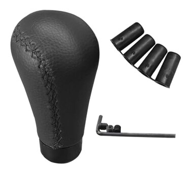 Zimisi 5 Speed Shifter Knobs, Leather Car Gear Shift Knob (Black)