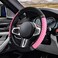 Zimisi Leather Steering Wheel Cover, Bling Car Interior Accessory (Pink)