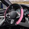 Zimisi Leather Steering Wheel Cover, Bling Car Interior Accessory (Pink)