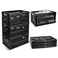 CleverMade Collapsible Utility Crates, 60L Storage Crate, 3 Pack, Obsidian