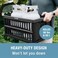 CleverMade Collapsible Utility Crates, 60L Storage Crate, 3 Pack, Obsidian