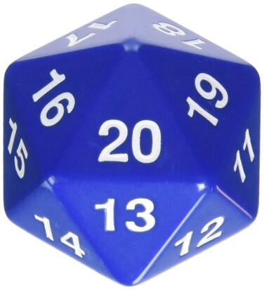 Koplow Games 14797 D20 Single 55 Mm Countdown Blue Bagged