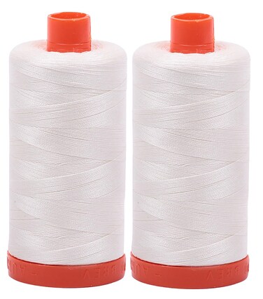 Aurifil Mako 50WT Thread 2 Large Spools: Chalk (2026X2)