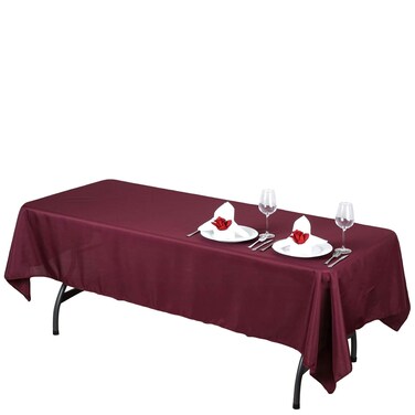 Ltc linens Linentablecloth 60 X 102-Inch Rectangular Polyester Tablecloth Burgundy