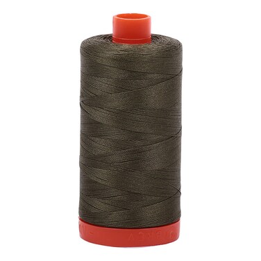 Aurifil A1050-2905 Solid 50WT 1422YDS Army Green Mako Cotton Thread