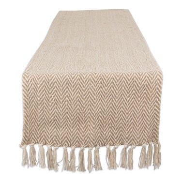 Dii Woven Basic Tabletop Collection, Chevron Table Runner, 15X108, Stone