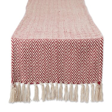Dii Woven Basic Tabletop Collection, Chevron Table Runner, 15X72, Barn Red