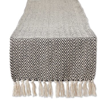 Dii Woven Basic Tabletop Collection, Chevron Table Runner, 15X72, Black