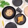 Supernal 24PC Black Wheat Straw Dinnerware Set, Unbreakable Dish Set for 6